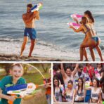 Set 2x Pistol cu Apa pentru Copii, Rezervor, Pentru Piscina/Plaja, Embo, 6ani+, Roz + Albastru, 600 ML - imagine 6