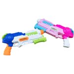 Set 2x Pistol cu Apa pentru Copii, Rezervor, Pentru Piscina/Plaja, Embo, 6ani+, Roz + Albastru, 1000 ML