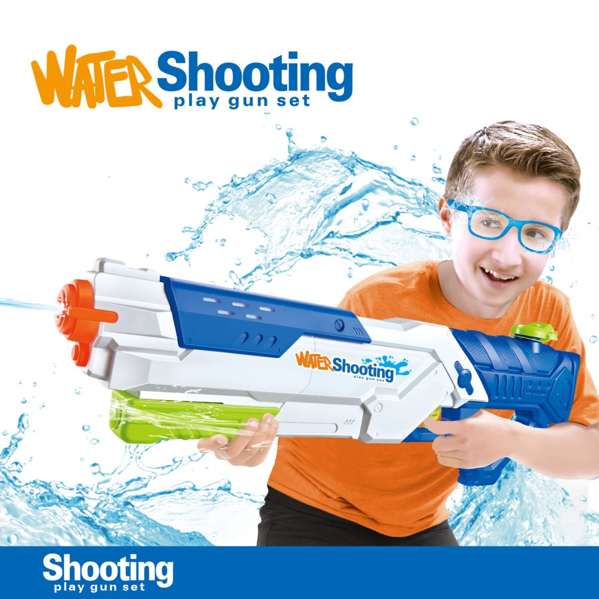 Pistol cu Apa pentru Copii, Rezervor, Pentru Piscina/Plaja, Embo, 6ani+,  Multicolor, 1200ML - imagine 2