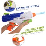 Set 2x Pistol cu Apa pentru Copii, Rezervor, Pentru Piscina/Plaja, Embo, 6ani+, Roz + Albastru, 1200 ML - imagine 3