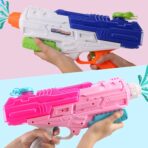 Set 2x Pistol cu Apa pentru Copii, Rezervor, Pentru Piscina/Plaja, Embo, 6ani+, Roz + Albastru, 1200 ML - imagine 7