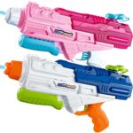 Set 2x Pistol cu Apa pentru Copii, Rezervor, Pentru Piscina/Plaja, Embo, 6ani+, Roz + Albastru, 1200 ML