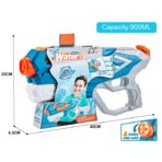 Pistol cu Apa pentru Copii, Rezervor, Pentru Piscina/Plaja, Embo, 6ani+, Albastru, 4 duze, 900ML - imagine 2