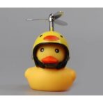 Ratusca Decorativa, Embo, pentru Bicicleta, Motocicleta, Masina, cu Sistem de Prindere, Lumini, 7.5 x 9 cm, cu Casca, Galben - imagine 2