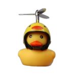 Ratusca Decorativa, Embo, pentru Bicicleta, Motocicleta, Masina, cu Sistem de Prindere, Lumini, 7.5 x 9 cm, cu Casca, Galben