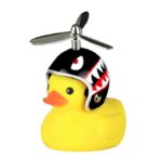 Ratusca Decorativa, Embo, pentru Bicicleta, Motocicleta, Masina, cu Sistem de Prindere, Lumini, 7.5 x 9 cm, cu Casca, Negru