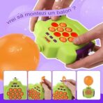 Joc Pop-It Antistres, Embo, Electronic, 50 de Baloane, Muzica, 2 Moduri de Joc, Nivel Maxim 200, 14.5x13.5x5.7cm, Verde - imagine 6