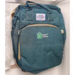 Rucsac Multifunctional pentru Mamici, Embo, cu Patut Pliabil si Baza de Schimbat, Rezistent la Apa, Capacitate Mare, Usor, Compartimente Multiple, Buzunar Termic pentru Lapte, 42 x 32 x 22 cm, Verde - imagine 6