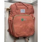 Rucsac Multifunctional pentru Mamici, Embo, cu Patut Pliabil si Baza de Schimbat, Rezistent la Apa, Capacitate Mare, Usor, Compartimente Multiple, Buzunar Termic pentru Lapte, 42 x 32 x 22 cm, Roz Pudra - imagine 4
