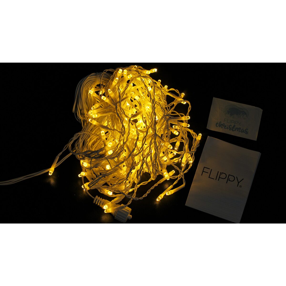 Sectiune de Craciun Embo® Tip Turturi, 8 jocuri de lumini Sectiu 5 m, 143 LED-uri, Interconectabila, Fir Alb, Alb Cald - imagine 4
