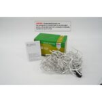 Sectiune Instalatie de Craciun Embo Tip Perdea, 8 jocuri de lumini, 2m x1 m, 120 LED-uri, Interconectabila, Fir Transparent, Alb Cald