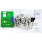 Sectiune Instalatie de Craciun Embo Tip Perdea, cu 8 jocuri de lumini, 3 m x 3 m, 320 LED-uri, Interconectabila, Fir Transparent, Alb Cald