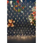 Sectiune Instalatie de Craciun Embo, Tip Plasa, 120 LED-uri, 1.5 x 1.5 m, 8 jocuri de lumini, Interconectabila, Fir transparent, Alb cald - imagine 2