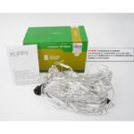 Sectiune Instalatie de Craciun Embo, Tip Plasa, 120 LED-uri, 1.5 x 1.5 m, 8 jocuri de lumini, Interconectabila, Fir transparent, Alb cald