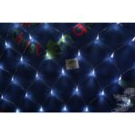 Sectiune Instalatie de Craciun Embo, Tip Plasa, 160 LED-uri, 3 m x 1 m, 8 jocuri de lumini, Interconectabila, Fir transparent, Alb rece - imagine 3