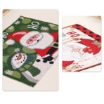 Servet de Masa, Embo, Model Mos Craciun, Scris HoHoHo, Tematica Craciun, Prosop pentru Masa, Bumbac si Fibre Sintetice, 43x33 cm, Verde - imagine 5