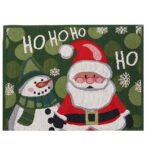 Servet de Masa, Embo, Model Mos Craciun, Scris HoHoHo, Tematica Craciun, Prosop pentru Masa, Bumbac si Fibre Sintetice, 43x33 cm, Verde