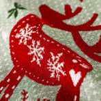 Servet de Masa, Embo, Model Ren si Globuri, Tematica Craciun, Prosop pentru Masa, 47x33 cm, Bumbac si Fibre Sintetice, Rosu - imagine 8
