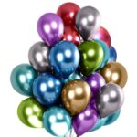 Set 10 Baloane din Latex Chrome, Embo, Model Party, 23 cm, Multicolor, 2.2 g
