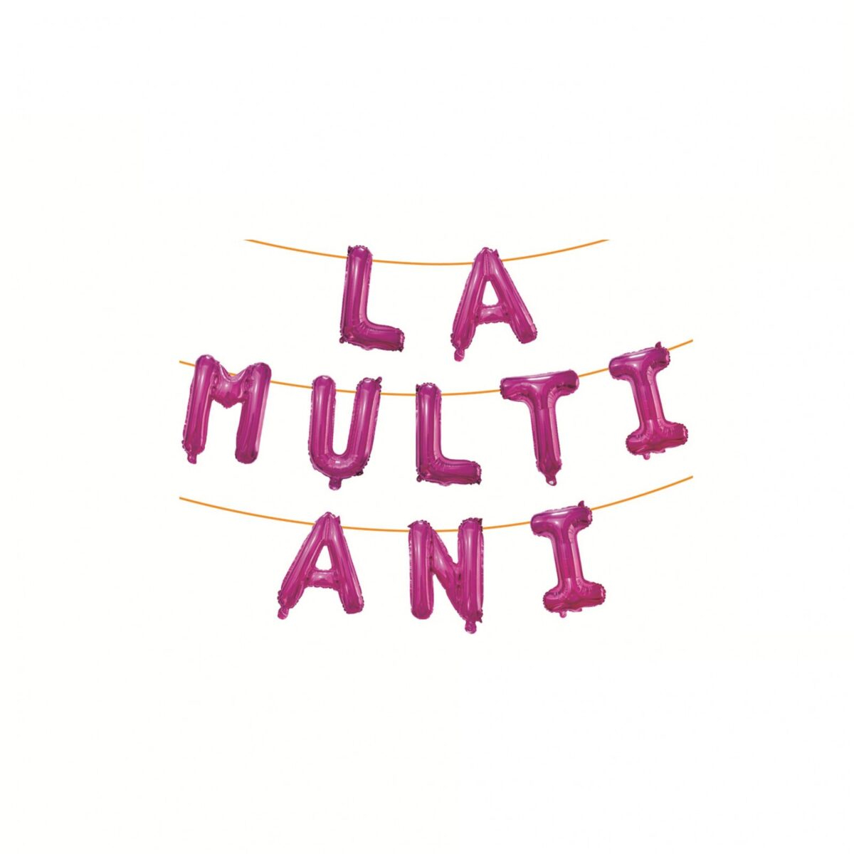 Set 10 Baloane din Folie Metalizata, Embo, Figurine Litere, Model La multi ani, Tema Aniversare, 40 cm, Ambalaj Individual, Pai Inclus,  Umflare cu Aer sau Heliu, Roz - imagine 2