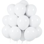 Set 10 Baloane din Latex, Embo, Model Party, 13 cm, 1 g, Alb - imagine 2