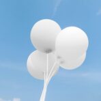 Set 10 Baloane din Latex, Embo, Model Party, 13 cm, 1 g, Alb - imagine 6