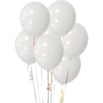 Set 10 Baloane din Latex, Embo, Model Party, 13 cm, 1 g, Alb - imagine 8