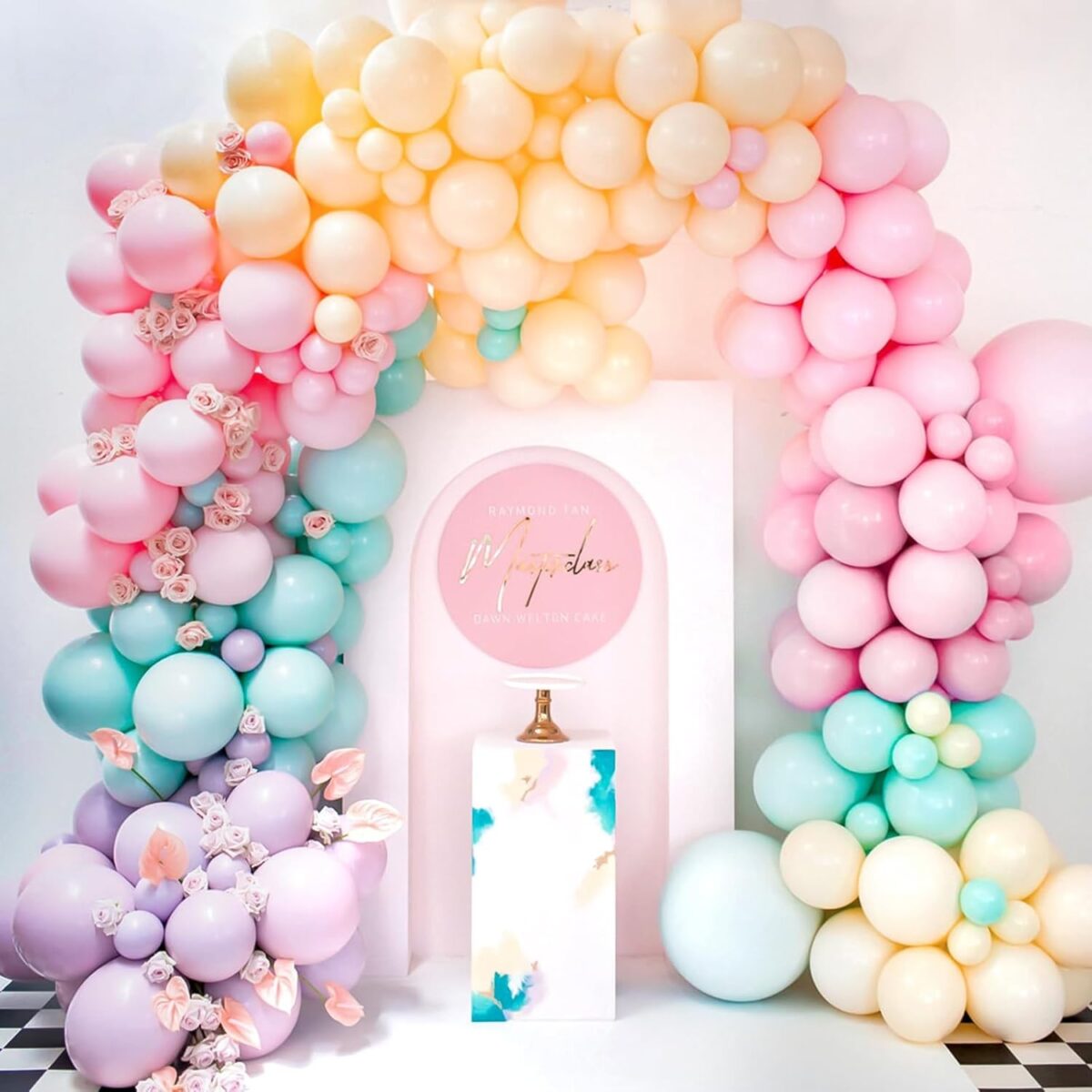 Set 10 Baloane din Latex, Embo, Model Party, 13 cm, 1 g, Roz - imagine 2