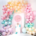 Set 10 Baloane din Latex, Embo, Model Party, 13 cm, 1 g, Roz - imagine 2