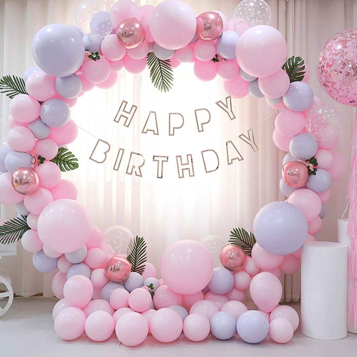 Set 10 Baloane din Latex, Embo, Model Party, 13 cm, 1 g, Roz - imagine 3