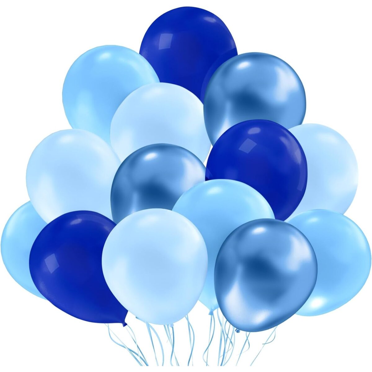 Set 10 Baloane din Latex, Embo, Model Party, Albastru Diferite Nuante, 30 cm, 2.8 g - imagine 7