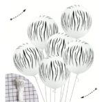 Set 10 Baloane din Latex, Embo, Model Party Animal Print, 3x Portocaliu, 3x Galben, 4x Alb, 23 cm, 1.4g - imagine 3