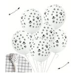 Set 10 Baloane din Latex, Embo, Model Party Animal Print, 3x Portocaliu, 3x Galben, 4x Alb, 23 cm, 1.4g - imagine 6