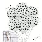 Set 10 Baloane din Latex, Embo, Model Party Animal Print, 3x Portocaliu, 3x Galben, 4x Alb, 23 cm, 1.4g - imagine 7