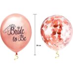 Set 10 Baloane din Latex, Embo, Model Party Bride To Be, 30 cm, 2.8 g, Transparent, cu Confetti, Roz - imagine 5