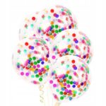 Set 10 Baloane din Latex, Embo, Model Party Confetti, 30 cm, Multicolore, 2.8 g