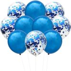 Set 10 Baloane din Latex, Embo, Model Party Confetti, 5 x Confetti, 5 x Albastru, 25 cm, 2.2g - imagine 3