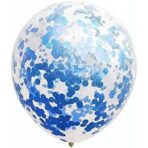 Set 10 Baloane din Latex, Embo, Model Party Confetti, 5 x Confetti, 5 x Albastru, 25 cm, 2.2g - imagine 4