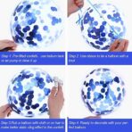 Set 10 Baloane din Latex, Embo, Model Party Confetti, 5 x Confetti, 5 x Albastru, 25 cm, 2.2g - imagine 6