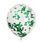 Set 10 Baloane din Latex, Embo, Model Party Confetti, 5 x Confetti, 5 x Turcoaz, 25 cm, 2.2g - imagine 2