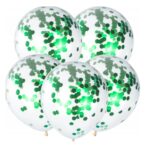 Set 10 Baloane din Latex, Embo, Model Party Confetti, 5 x Confetti, 5 x Turcoaz, 25 cm, 2.2g - imagine 4