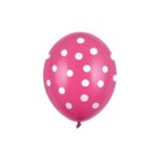 Set 10 Baloane din Latex, Embo, Model Party cu Buline si Simple, 30 cm, Fucsia, 2.8 g - imagine 2