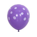 Set 10 Baloane din Latex, Embo, Model Party cu Buline si Simple, 30 cm, Mov, 2.8 g - imagine 2