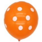 Set 10 Baloane din Latex, Embo, Model Party cu Buline si Simple, 30 cm, Portocaliu, 2.8 g - imagine 3