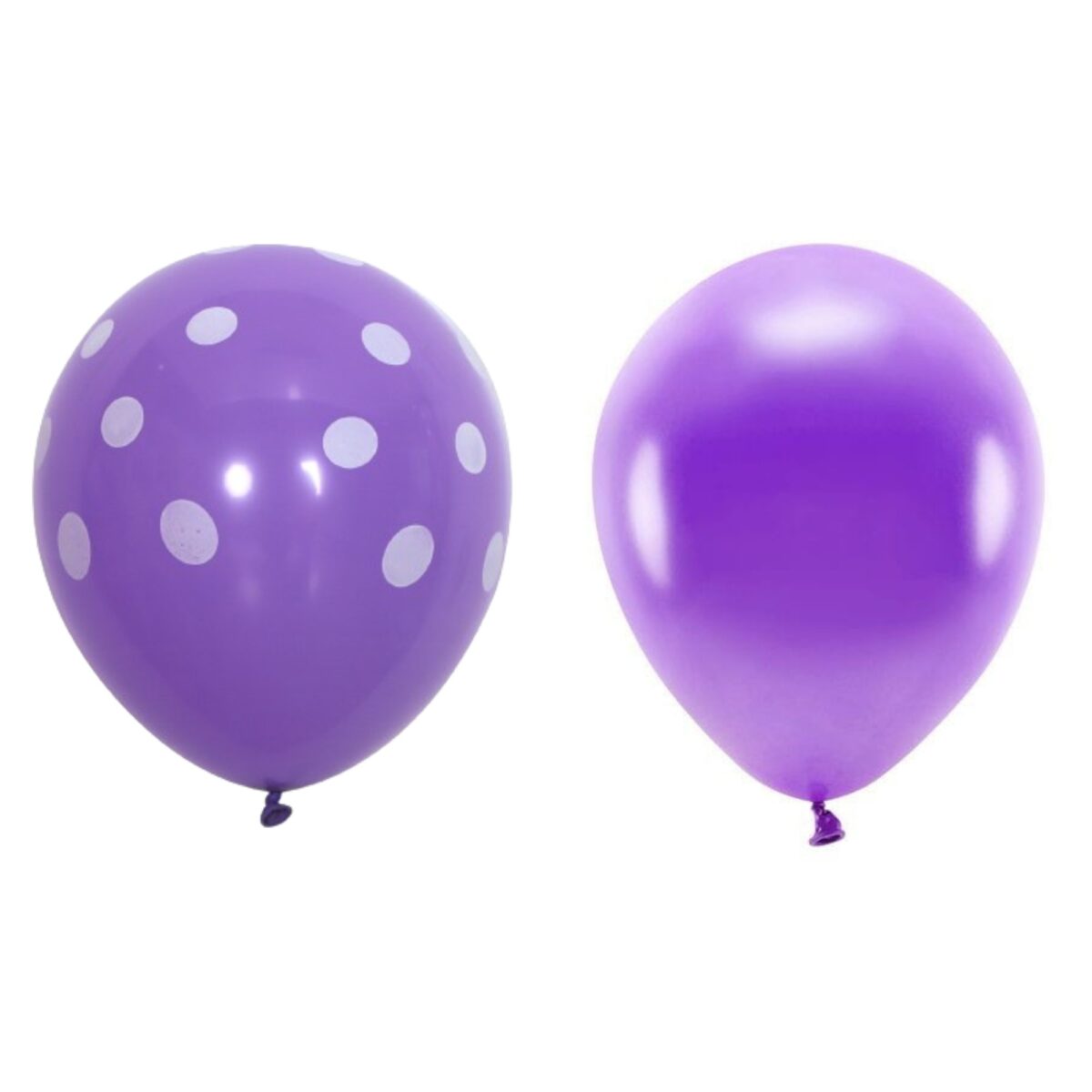 Set 10 Baloane din Latex, Embo, Model Party cu Buline si Simple, 30 cm, Mov, 2.8 g - imagine 4