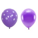 Set 10 Baloane din Latex, Embo, Model Party cu Buline si Simple, 30 cm, Mov, 2.8 g - imagine 4