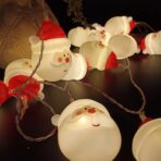 Set 10 Ornamente pentru Instalatie, Embo, Atasare la Instalatia de Craciun, Design Festiv, Protectie Becuri Instalatie, Rezistente la Zapada, Interior/ Exterior, Model Mos Craciun - imagine 3