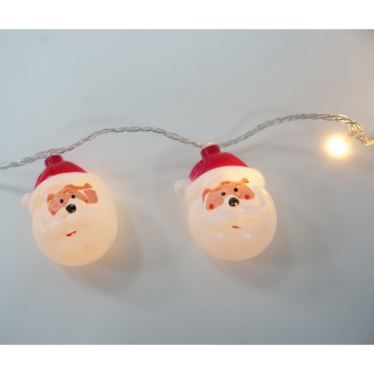 Set 10 Ornamente pentru Instalatie, Embo, Atasare la Instalatia de Craciun, Design Festiv, Protectie Becuri Instalatie, Rezistente la Zapada, Interior/ Exterior, Model Mos Craciun - imagine 5