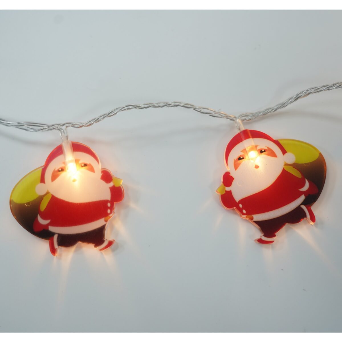 Set 10 Ornamente pentru Instalatie, Embo, Atasare la Instalatia de Craciun, Design Festiv, Protectie Becuri Instalatie, Rezistente la Zapada, Interior/ Exterior, Model Mos Craciun cu Sac - imagine 7