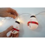 Set 10 Ornamente pentru Instalatie, Embo, Atasare la Instalatia de Craciun, Design Festiv, Protectie Becuri Instalatie, Rezistente la Zapada, Interior/ Exterior, Model Om de zapada - imagine 3